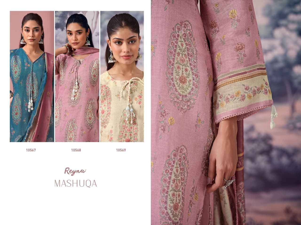 MASHUQA By Reyna Beautiful Festive Suits Stylish Colorful Fancy Casual Wear & Ethnic Wear PURE LINEN Dresses At Wholesale Price